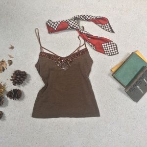 Shimmer Holiday Tank Velvet & Beaded